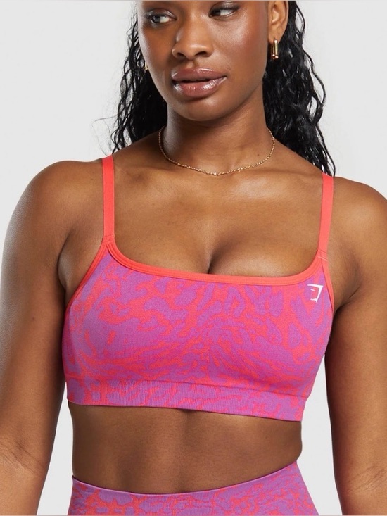 Gymshark Other - Gymshark Pink and Coral Patterned Seamless Sports Bra